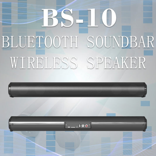 BS-10 Bluetooth 5.0 Speaker TV Soundbar with Remote Control(Black) - Desktop Speaker by buy2fix | Online Shopping UK | buy2fix