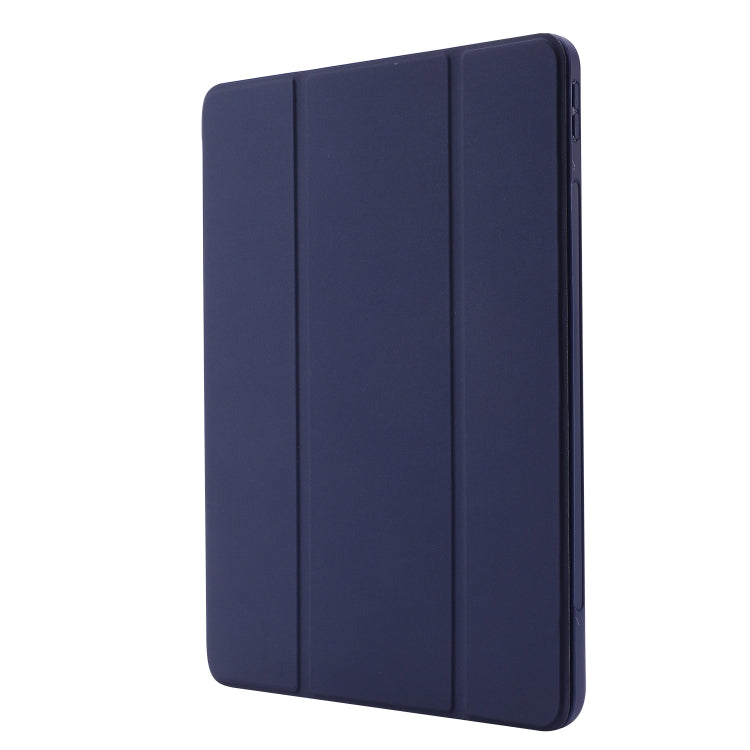 Skin Feel Pen Holder Tri-fold Tablet Leather Case For iPad Air 13 2025 / 2024 / iPad Pro 12.9 2022 / 2021 / 2020 / 2018(Dark Blue) - iPad Pro 12.9 (2022/2021) Cases by buy2fix | Online Shopping UK | buy2fix
