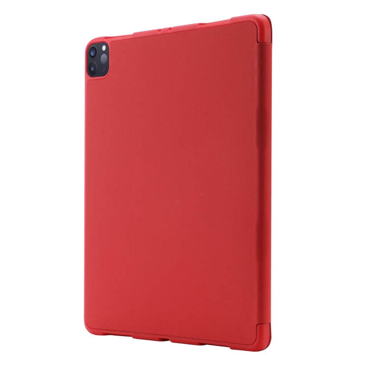 Skin Feel Pen Holder Tri-fold Tablet Leather Case For iPad Air 13 2025 / 2024 / iPad Pro 12.9 2022 / 2021 / 2020 / 2018(Red) - iPad Pro 12.9 (2022/2021) Cases by buy2fix | Online Shopping UK | buy2fix