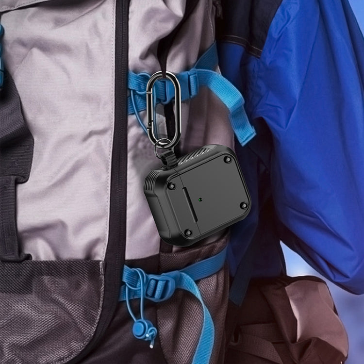 For AirPods 1 / 2 Wing TPU + PC Shockproof Earphone Protective Case(Black Green) by buy2fix