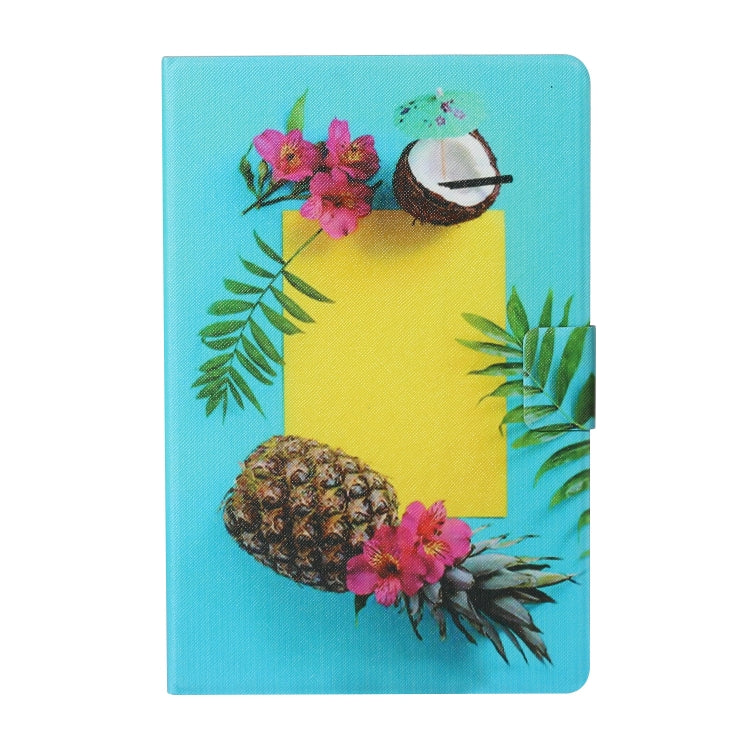 For 8 inch Tablet PC Universal Coloured Drawing Pattern Horizontal Flip Leather Case with Holder & Card Slot(Pineapple) - 8 inch by buy2fix | Online Shopping UK | buy2fix