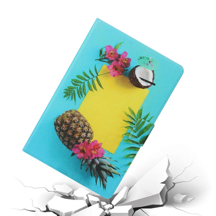 For 8 inch Tablet PC Universal Coloured Drawing Pattern Horizontal Flip Leather Case with Holder & Card Slot(Pineapple) - 8 inch by buy2fix | Online Shopping UK | buy2fix