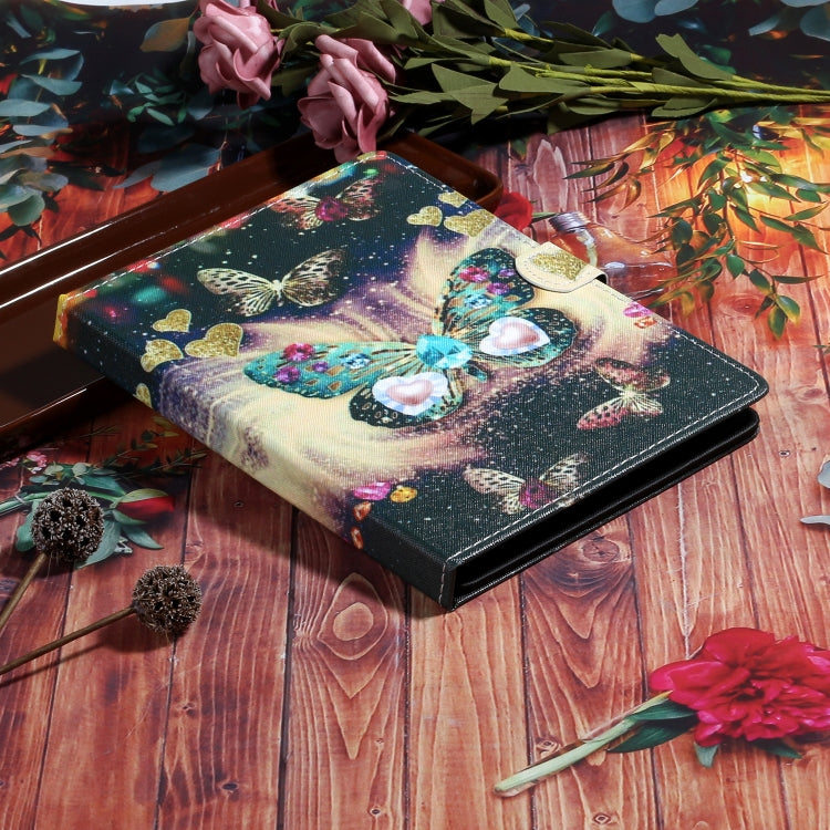 For 10 inch Tablet PC Universal Coloured Drawing Pattern Horizontal Flip Leather Case with Holder & Card Slot(Butterflies) - 10 - 11 inch by buy2fix | Online Shopping UK | buy2fix
