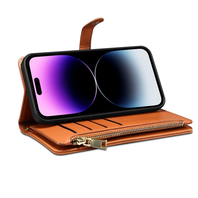 For Google Pixel 6a ESEBLE Star Series Lanyard Zipper Wallet RFID Leather Case(Brown) - Google Cases by ESEBLE | Online Shopping UK | buy2fix