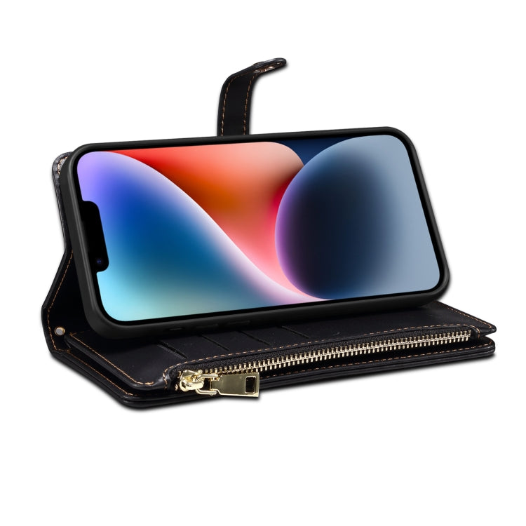 For iPhone XS / X ESEBLE Star Series Lanyard Zipper Wallet RFID Leather Case(Black) - More iPhone Cases by ESEBLE | Online Shopping UK | buy2fix