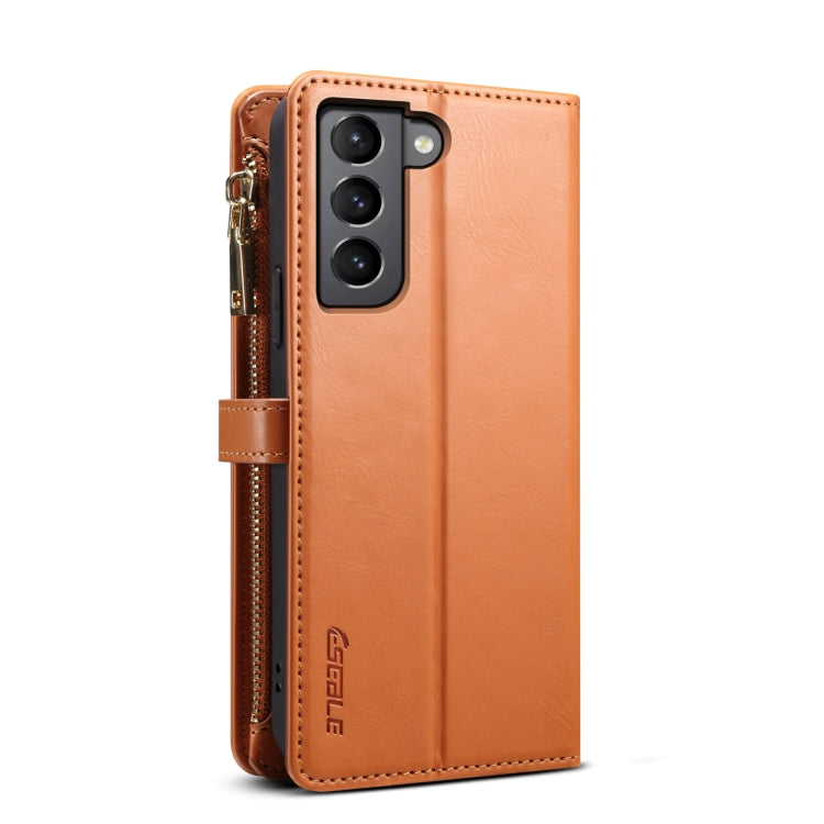 For Samsung Galaxy S22 5G ESEBLE Star Series Lanyard Zipper Wallet RFID Leather Case(Brown) - Galaxy S22 5G Cases by ESEBLE | Online Shopping UK | buy2fix
