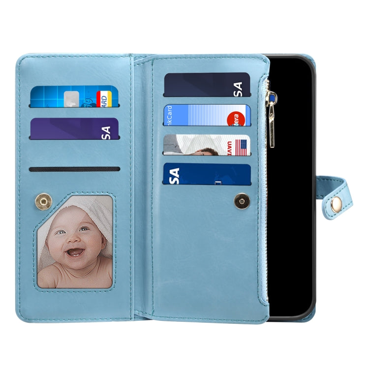 For Samsung Galaxy S22 5G ESEBLE Star Series Lanyard Zipper Wallet RFID Leather Case(Blue) - Galaxy S22 5G Cases by ESEBLE | Online Shopping UK | buy2fix