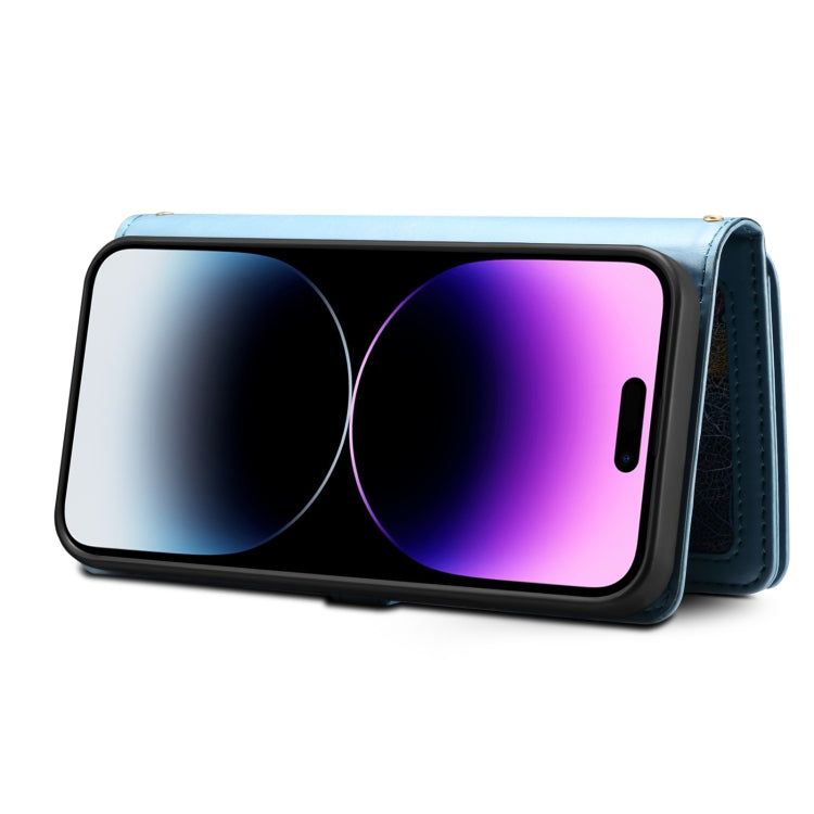 For Samsung Galaxy S22 5G ESEBLE Star Series Lanyard Zipper Wallet RFID Leather Case(Blue) - Galaxy S22 5G Cases by ESEBLE | Online Shopping UK | buy2fix
