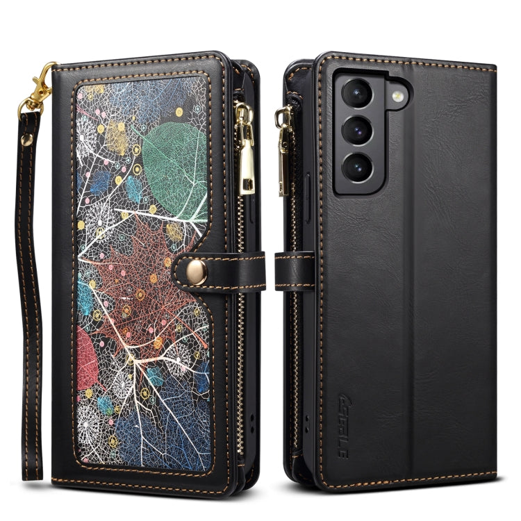 For Samsung Galaxy S22 5G ESEBLE Star Series Lanyard Zipper Wallet RFID Leather Case(Black) - Galaxy S22 5G Cases by ESEBLE | Online Shopping UK | buy2fix