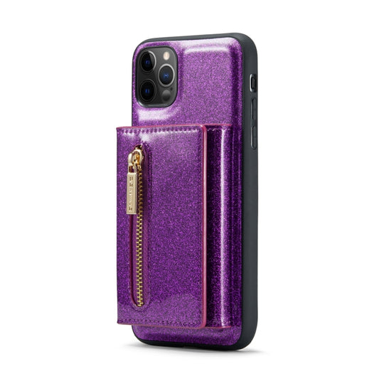 For iPhone 11 Pro Max DG.MING M3 Series Glitter Powder Card Bag Leather Case(Dark Purple) - iPhone 11 Pro Max Cases by DG.MING | Online Shopping UK | buy2fix