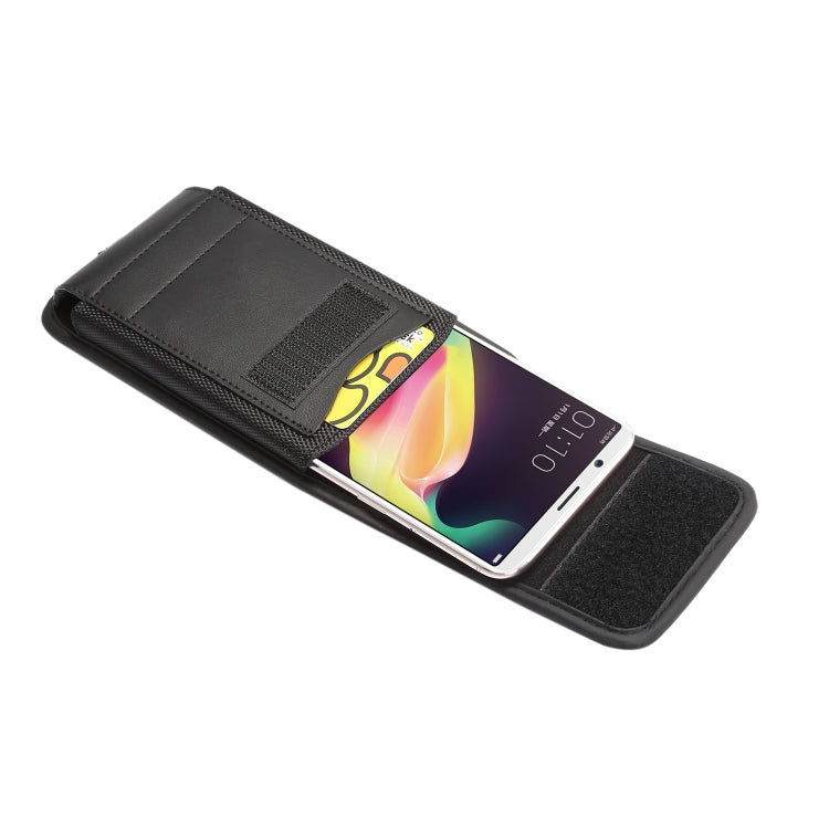 For 6.4-6.9 inch Universal Nylon Cloth Mobile Phone Waist Bag with Card Slot(Black) - by buy2fix | Online Shopping UK | buy2fix