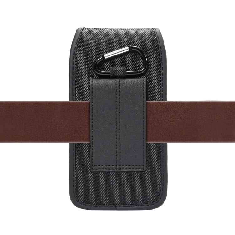 For 6.4-6.9 inch Universal Nylon Cloth Mobile Phone Waist Bag with Card Slot(Black) - by buy2fix | Online Shopping UK | buy2fix