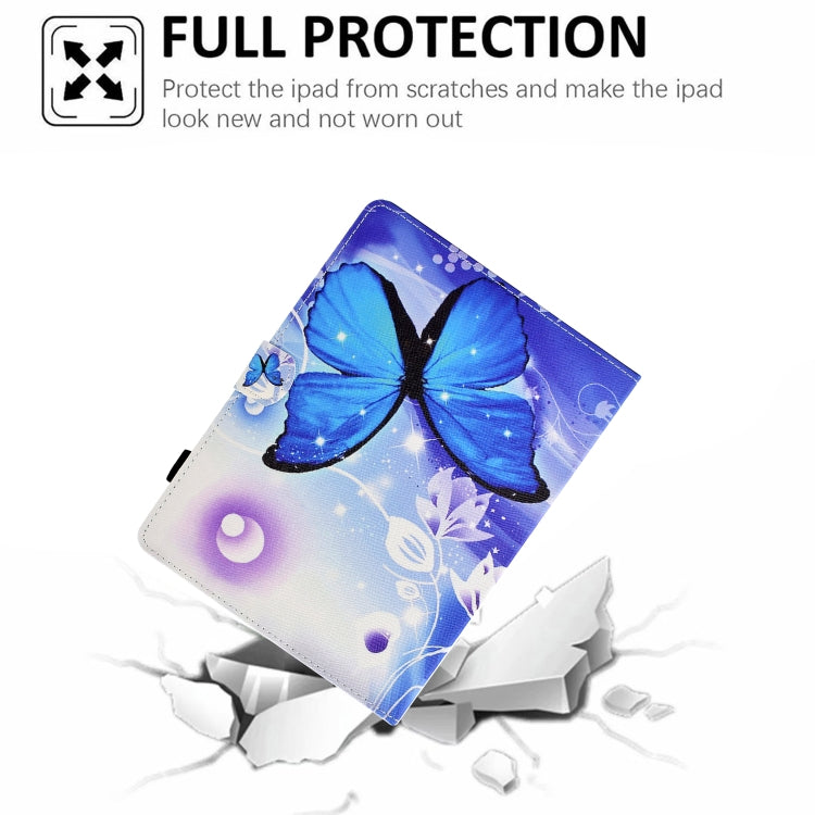 For 7 inch Tablet Electric Pressed TPU Leather Tablet Case(Blue Butterfly) - 7 inch by buy2fix | Online Shopping UK | buy2fix