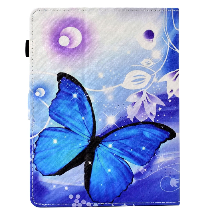 For 8 inch Tablet Electric Pressed TPU Leather Tablet Case(Blue Butterfly) - 8 inch by buy2fix | Online Shopping UK | buy2fix