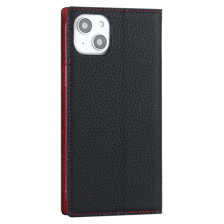For iPhone 14 Plus Litchi Texture Genuine Leather Phone Case(Black) - iPhone 14 Plus Cases by buy2fix | Online Shopping UK | buy2fix