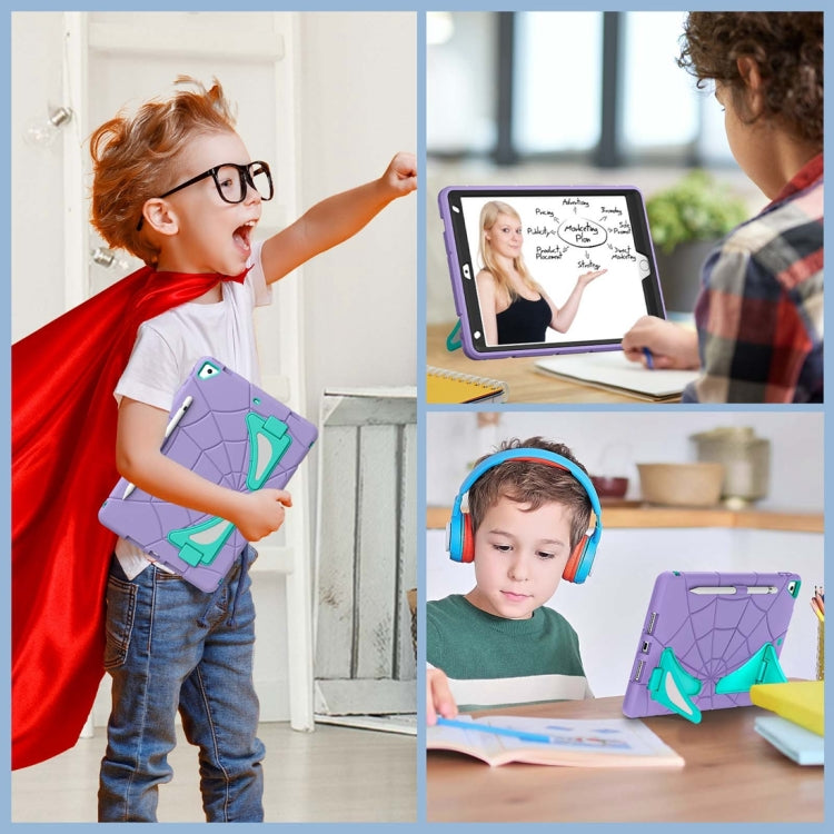 For iPad 10.2 2021 / 2020 / 2019 Silicone + PC Shockproof Protective Tablet Case (Purple + Mint Green) - iPad 10.2 Cases by buy2fix | Online Shopping UK | buy2fix