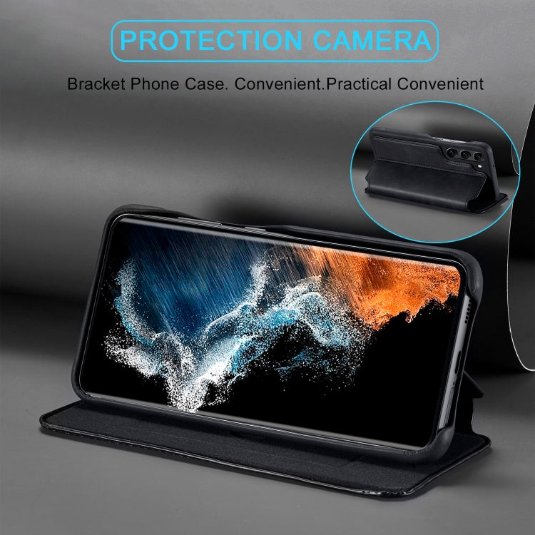 For Samsung Galaxy S23 5G LC.IMEEKE Hon Ancient Series Flip Leather Phone Case(Black) by LC.IMEEKE