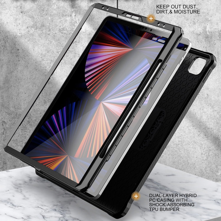 For iPad Pro 12.9 2021/2020/2018 Explorer PC + TPU Tablet Protective Case with Pen Slot(Black) - iPad Pro 12.9 (2022/2021) Cases by buy2fix | Online Shopping UK | buy2fix