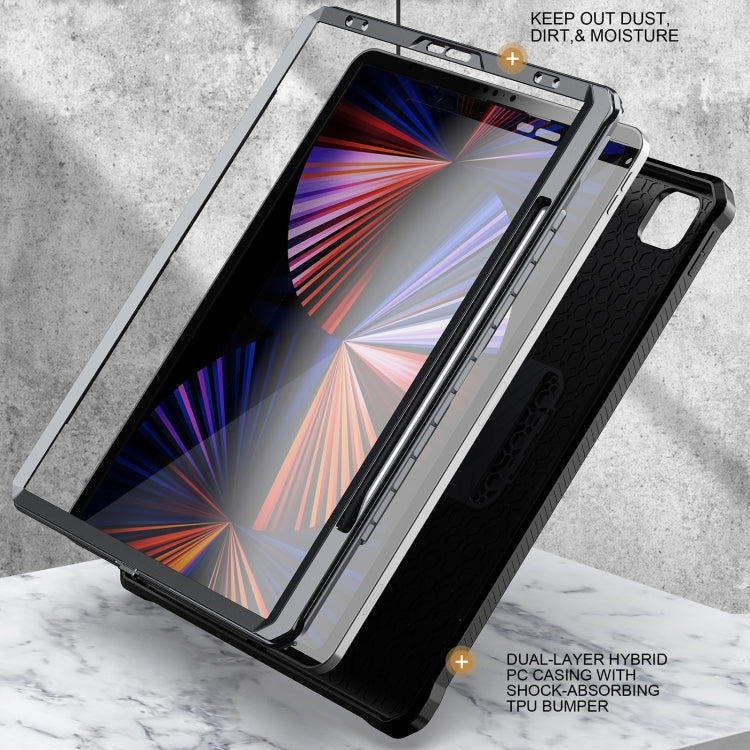 For iPad Pro 12.9 2021/2020/2018 Explorer PC + TPU Tablet Protective Case with Pen Slot(Grey) - iPad Pro 12.9 (2022/2021) Cases by buy2fix | Online Shopping UK | buy2fix