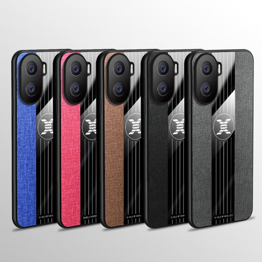 For Honor X40i XINLI Stitching Cloth Textue TPU Phone Case with Ring Holder(Black) by XINLI