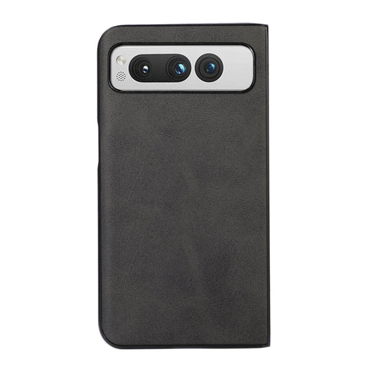 For Google Pixel Fold Two-color Calf Texture Shockproof Phone Case(Black) by buy2fix
