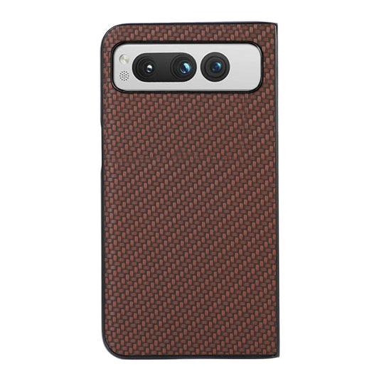For Google Pixel Fold Carbon Fiber Texture Shockproof Phone Case(Brown) by buy2fix