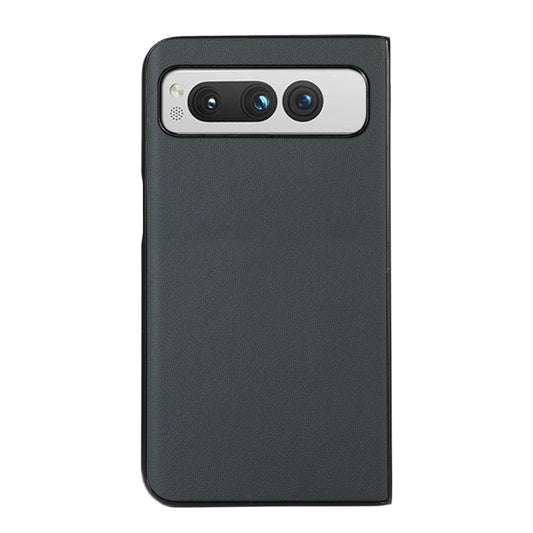 For Google Pixel Fold Lambskin Texture Genuine Leather Phone Case(Green) by buy2fix