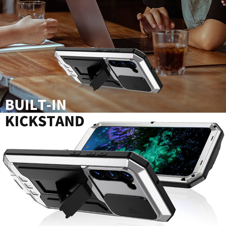 For Samsung Galaxy S23+ 5G R-JUST Sliding Camera Design Life Waterproof Dustproof Shockproof Phone Case(Silver) by R-JUST