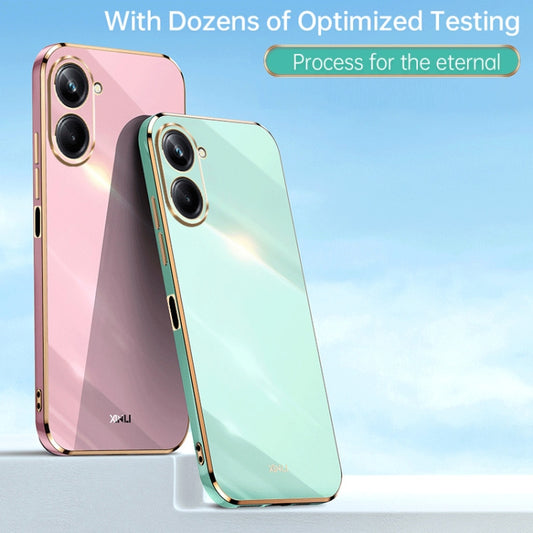 For Realme 10 4G XINLI Straight Edge 6D Electroplate TPU Phone Case(Black) by XINLI