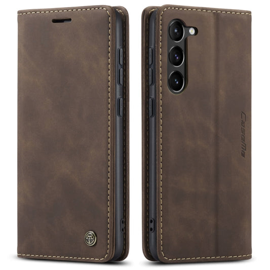 For Samsung Galaxy S23 5G CaseMe 013 Multifunctional Horizontal Flip Leather Phone Case(Coffee) by CaseMe