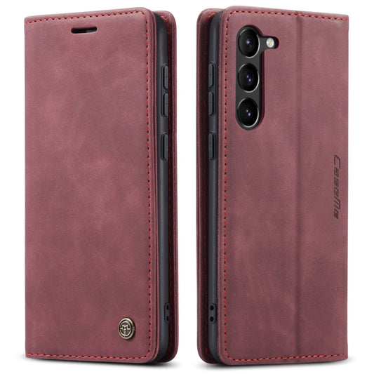 For Samsung Galaxy S23+ 5G CaseMe 013 Multifunctional Horizontal Flip Leather Phone Case(Wine Red) by CaseMe