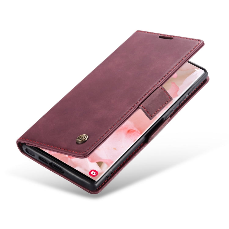 For Samsung Galaxy S23 Ultra 5G CaseMe 013 Multifunctional Horizontal Flip Leather Phone Case(Wine Red) by CaseMe