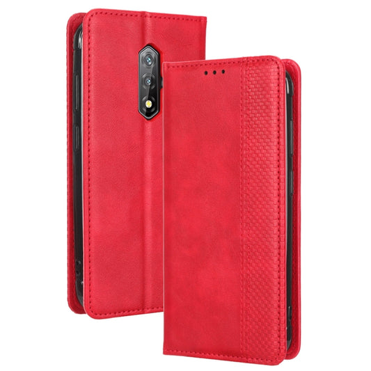 For Blackview BV5200 Magnetic Buckle Retro Texture Leather Phone Case(Red) by buy2fix