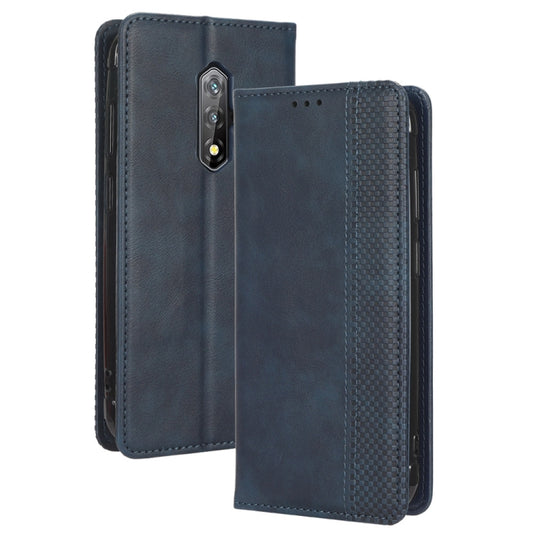 For Blackview BV5200 Magnetic Buckle Retro Texture Leather Phone Case(Blue) by buy2fix