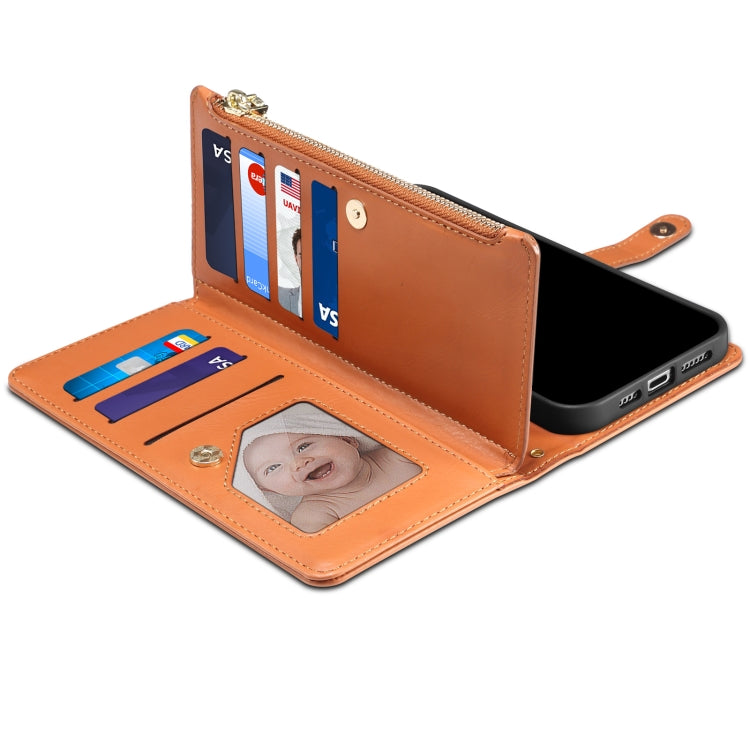 For Samsung Galaxy S23 Ultra 5G ESEBLE Star Series Lanyard Zipper Wallet RFID Leather Case(Brown) by ESEBLE