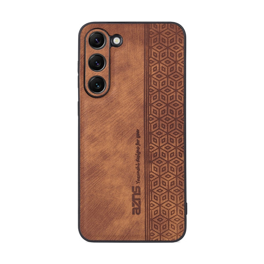 For Samsung Galaxy S23 5G AZNS 3D Embossed Skin Feel Phone Case(Brown) by AZNS