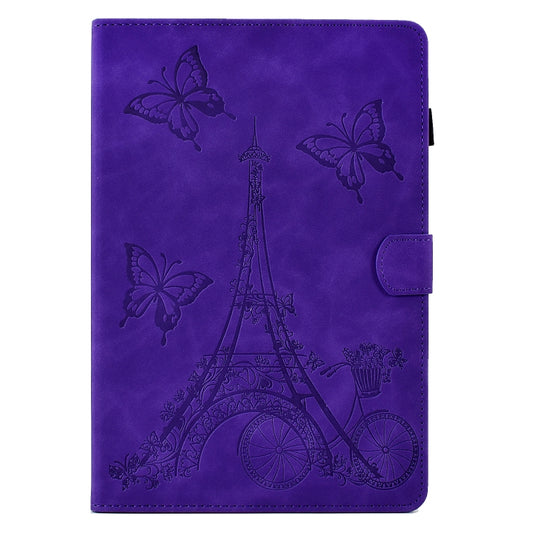 For Samsung Galaxy Tab A8 10.5 2021 X205 Tower Embossed Leather Smart Tablet Case(Purple) by buy2fix