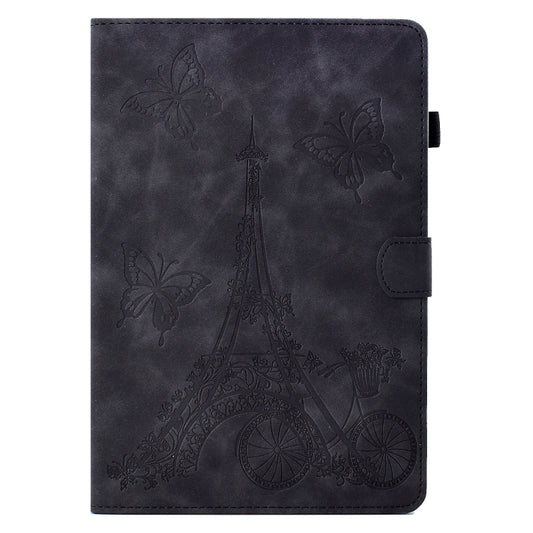 For Samsung Galaxy Tab A8 10.5 2021 X205 Tower Embossed Leather Smart Tablet Case(Black) by buy2fix