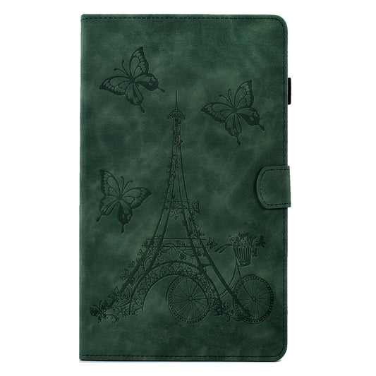 For Samsung Galaxy Tab S6 Lite P610 Tower Embossed Leather Smart Tablet Case(Green) by buy2fix