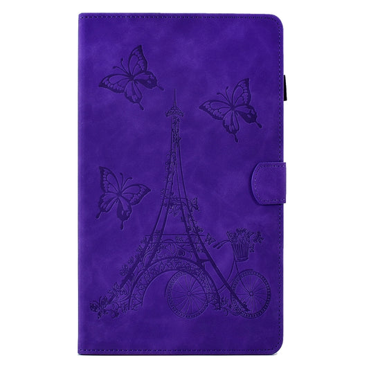 For Samsung Galaxy Tab A7 10.4 2020 T500 Tower Embossed Leather Smart Tablet Case(Purple) by buy2fix
