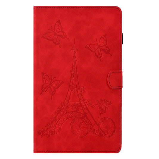 For Samsung Galaxy Tab A7 10.4 2020 T500 Tower Embossed Leather Smart Tablet Case(Red) by buy2fix
