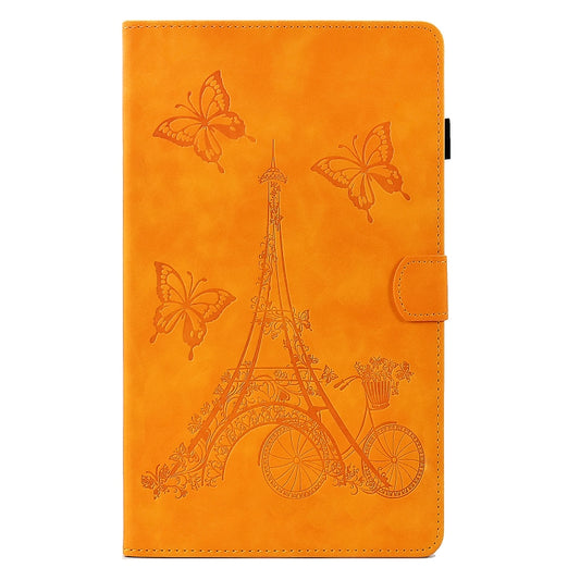 For Samsung Galaxy Tab A7 10.4 2020 T500 Tower Embossed Leather Smart Tablet Case(Khaki) by buy2fix