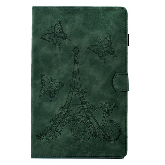 For Samsung Galaxy Tab A 10.1 2016 T580 Tower Embossed Leather Smart Tablet Case(Green) by buy2fix