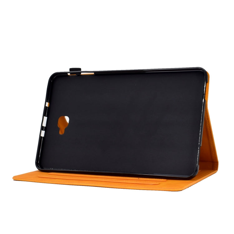 For Samsung Galaxy Tab A 10.1 2016 T580 Tower Embossed Leather Smart Tablet Case(Khaki) - Tab A 10.1 by buy2fix | Online Shopping UK | buy2fix