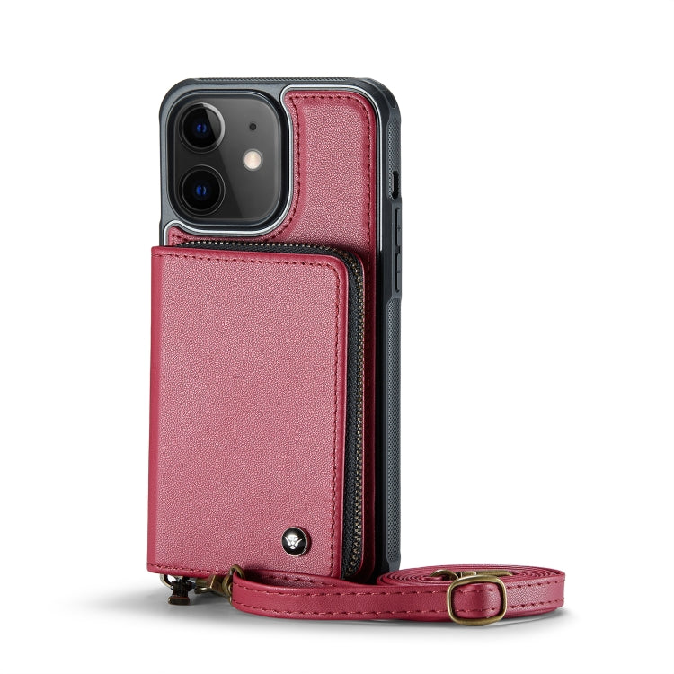 For iPhone 11 JEEHOOD C22 Series Zipper Wallet Leather Phone Case with Dual Lanyard(Red) - iPhone 11 Cases by JEEHOOD | Online Shopping UK | buy2fix