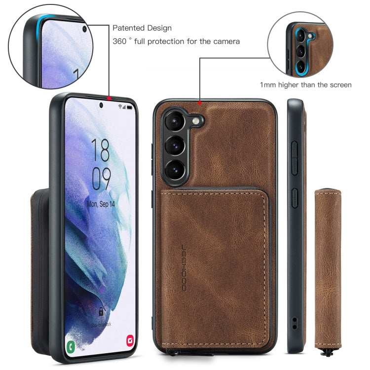 For Samsung Galaxy S23 5G JEEHOOD Magnetic Zipper Wallet Leather Phone Case(Brown) - Galaxy S23 5G Cases by JEEHOOD | Online Shopping UK | buy2fix