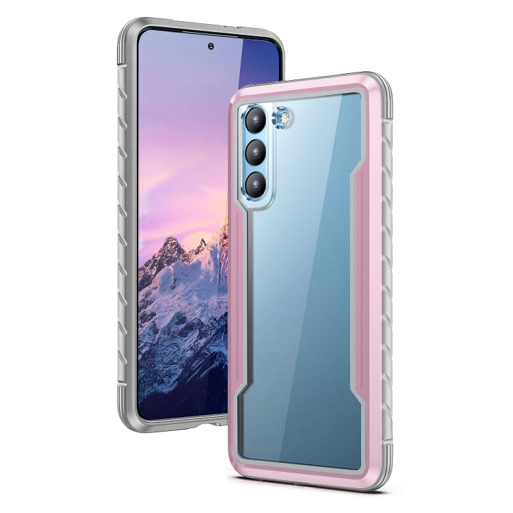 For Samsung Galaxy S22 5G iPAKY Thunder Series Aluminum Frame + TPU Bumper + Clear PC Shockproof Phone Case(Rose Gold) - Galaxy S22 5G Cases by iPAKY | Online Shopping UK | buy2fix