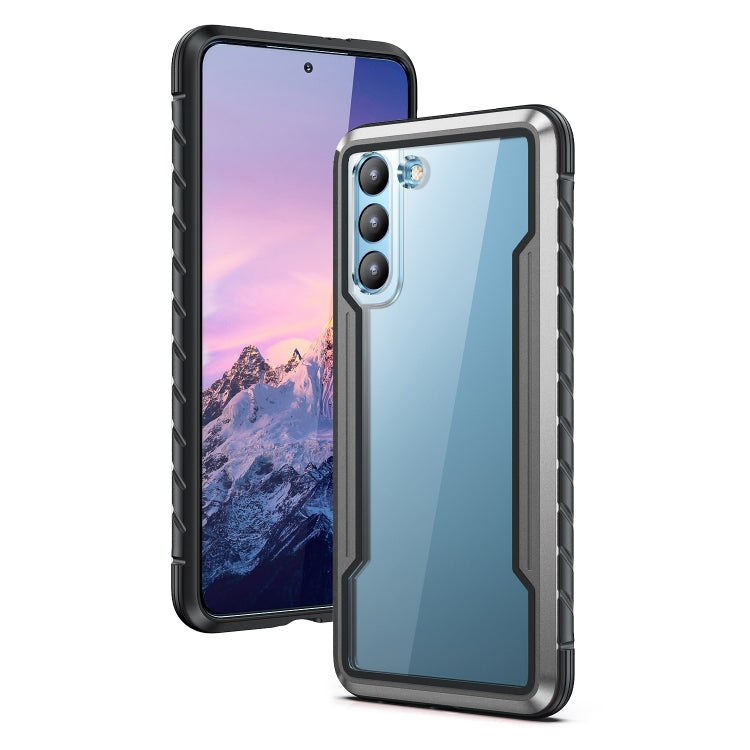 For Samsung Galaxy S22 5G iPAKY Thunder Series Aluminum Frame + TPU Bumper + Clear PC Shockproof Phone Case(Black + Grey) - Galaxy S22 5G Cases by iPAKY | Online Shopping UK | buy2fix