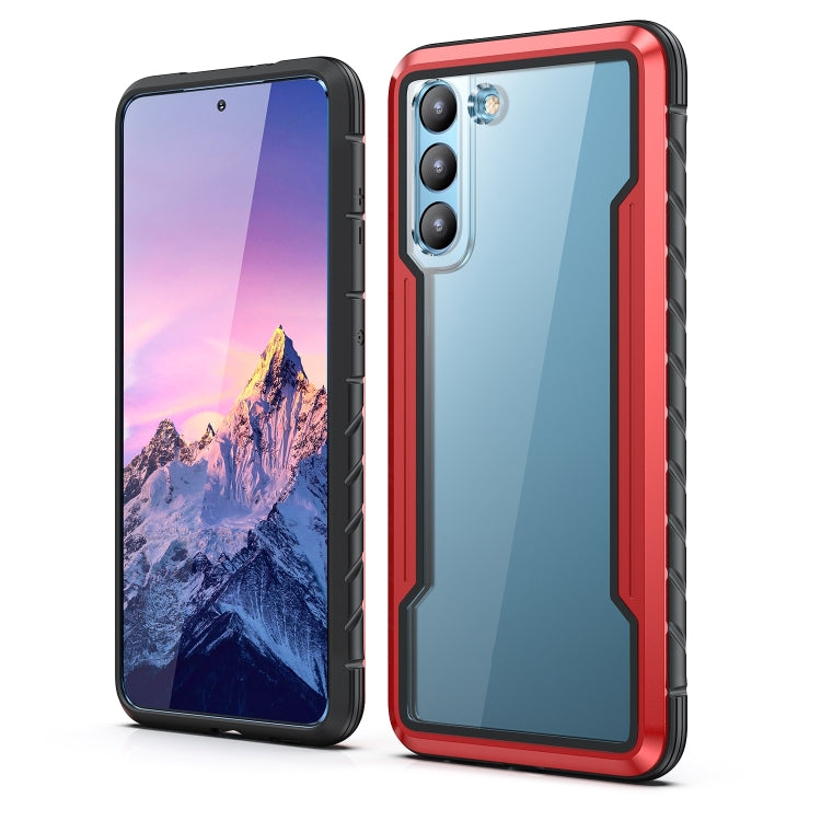 For Samsung Galaxy S22 5G iPAKY Thunder Series Aluminum Frame + TPU Bumper + Clear PC Shockproof Phone Case(Black + Red) - Galaxy S22 5G Cases by iPAKY | Online Shopping UK | buy2fix