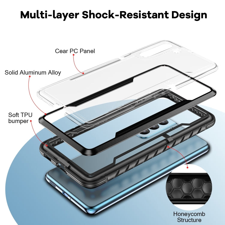 For Samsung Galaxy S22 5G iPAKY Thunder Series Aluminum Frame + TPU Bumper + Clear PC Shockproof Phone Case(Black + Grey) - Galaxy S22 5G Cases by iPAKY | Online Shopping UK | buy2fix